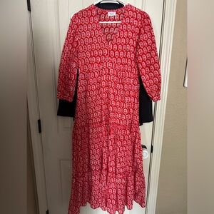 Pink City Prints Red Dress